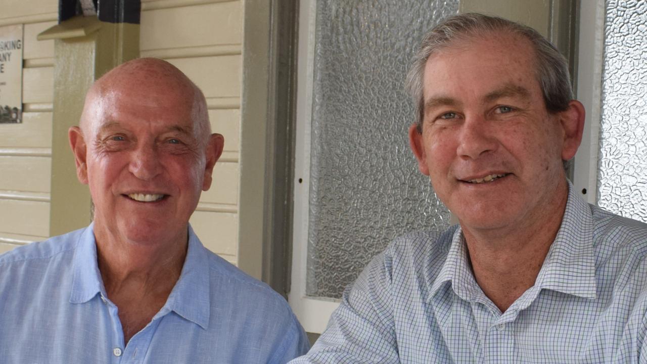 Rattler Railway Company chairperson Ian McNicol and former mayor Mick Curran at the Rattler. The Rattler’s restoration was launched under Mr Curran’s tenure, and Mr McNicol said the split now provided “certainty” for the tourist venture’s employees and volunteers.