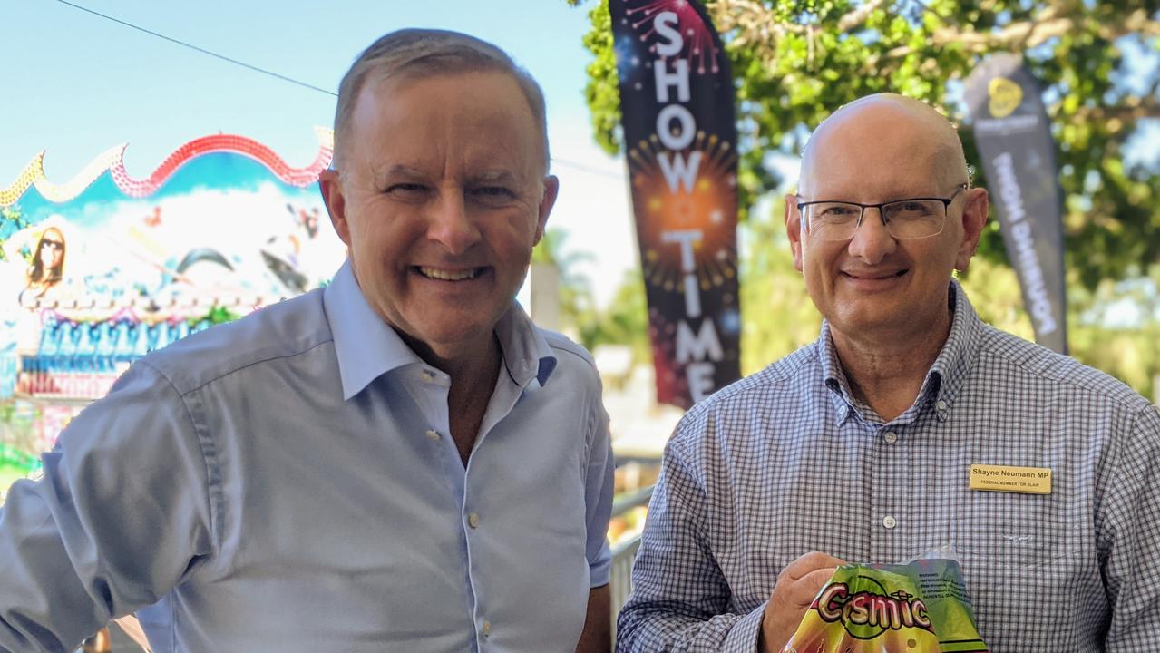 Labor leader Anthony Albanese with Blair MP Shayne Neumann.