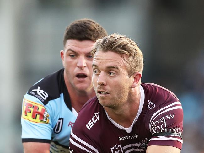 Ex-NRL man Kane Elgey pictured playing for Manly.. (Photo by Matt King/Getty Images)