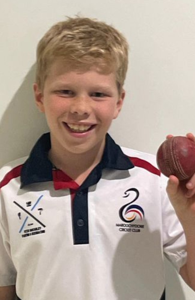 Maroochydore junior cricketer Aidan McMahon.