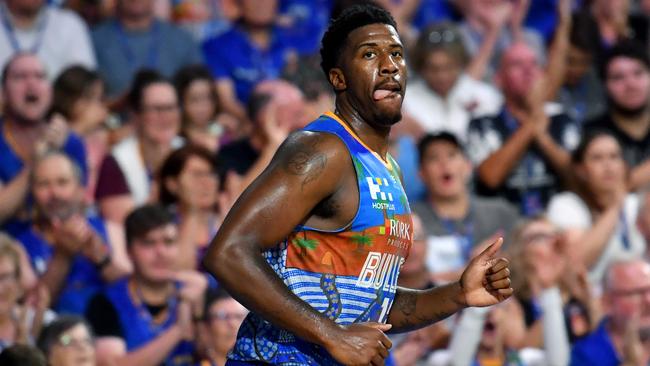 Lamar Patterson of the Bullets is seen during the Round 18 NBL match between the Brisbane Bullets and Melbourne United at Nissan Arena in Brisbane, Saturday, February 1, 2020. (AAP Image/Darren England) NO ARCHIVING, EDITORIAL USE ONLY