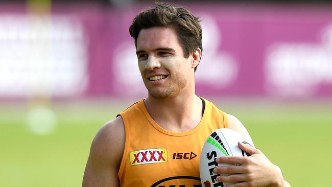 BRISBANE, AUSTRALIA - MAY 06: Brodie Croft during a Brisbane Broncos NRL training session at the Clive Berghofer Centre on May 06, 2020 in Brisbane, Australia. (Photo by Bradley Kanaris/Getty Images)