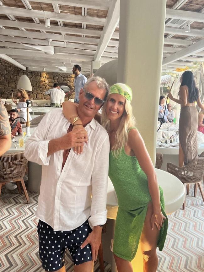 Former cricket WAG and ex wife of Siddle Anna Weatherlake with new partner Nick McKimm in Mykonos. Picture: Instagram