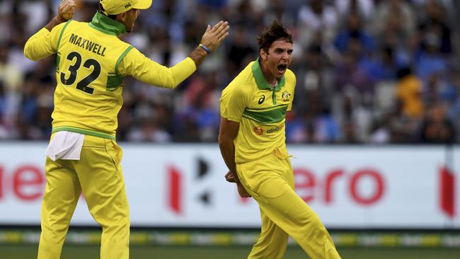 Paceman Jhye Richardson was bright spot in Australia’s one-day campaign. Picture: AP 