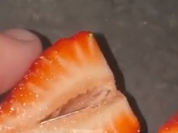 Shelves cleared after needles found in strawberries