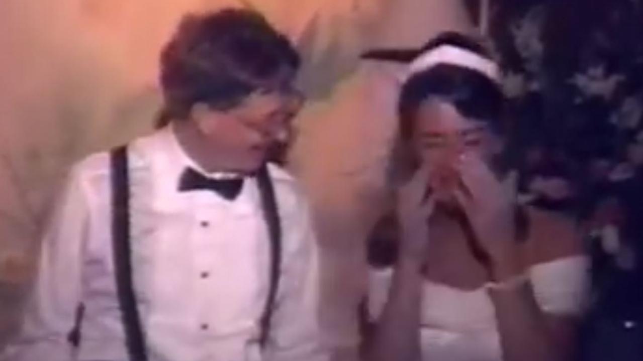 Footage from Bill and Melinda Gates wedding. Melinda posted it on her Facebook account for their 25th wedding anniversary. Picture: Facebook