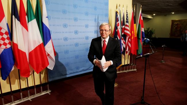 Kevin Rudd still has aspitations of leading the United Nations.