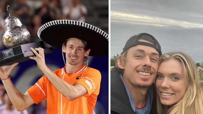 Alex de Minaur is a good boyfriend. Photo: Getty Images and Instagram