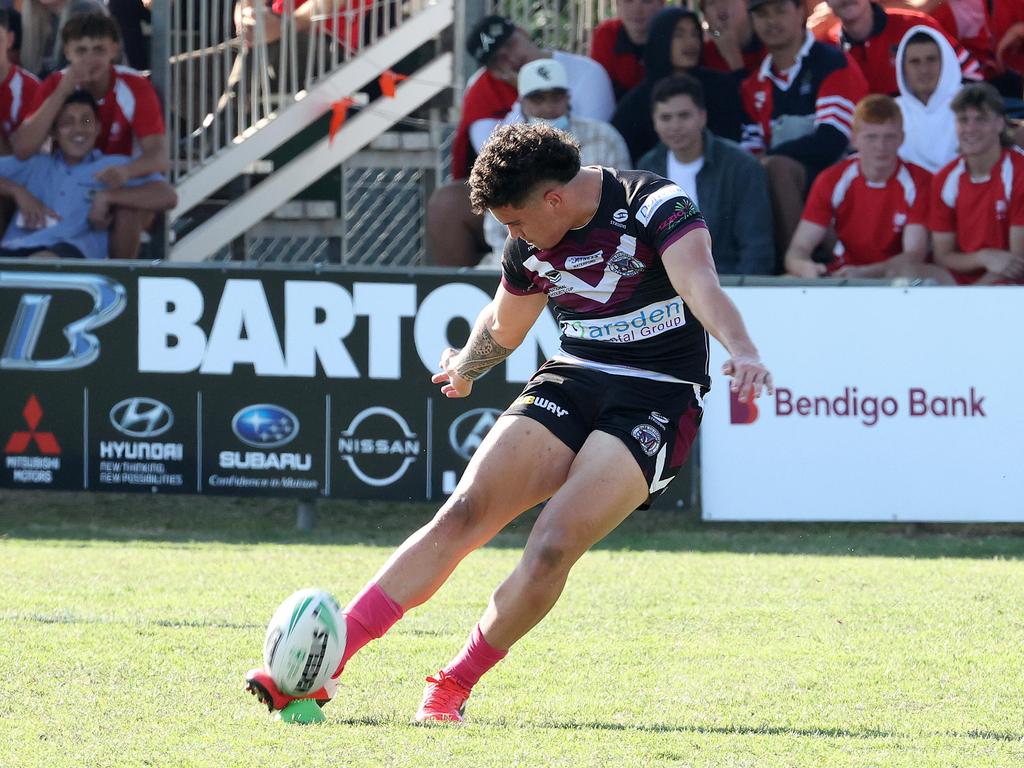 Marsden 3. Teapo Stoltman, Palm beach Currumbin SHS v Marsden SHS, Wynnum Manly Leagues Club. Picture: Liam Kidston