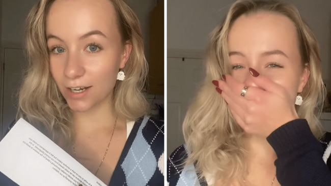 Meg wasn't expecting this letter when she checked mailbox. Source: megmegmegitsmeg/TikTok