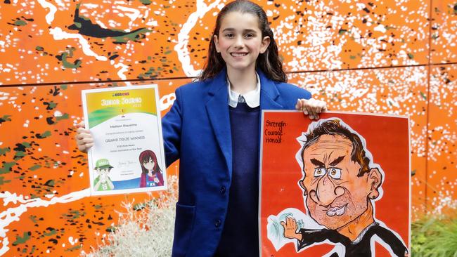 Kids News Junior Journalist of the Year. Year 7 student Madison who attends St MonicaÃ¢â¬â¢s College in Epping, Melbourne has been named the National  Kids News Junior Journalist of the Year. PLEASE NOTE THIS IS EMBARGOED until Friday 1 December . Picture: Ian Currie