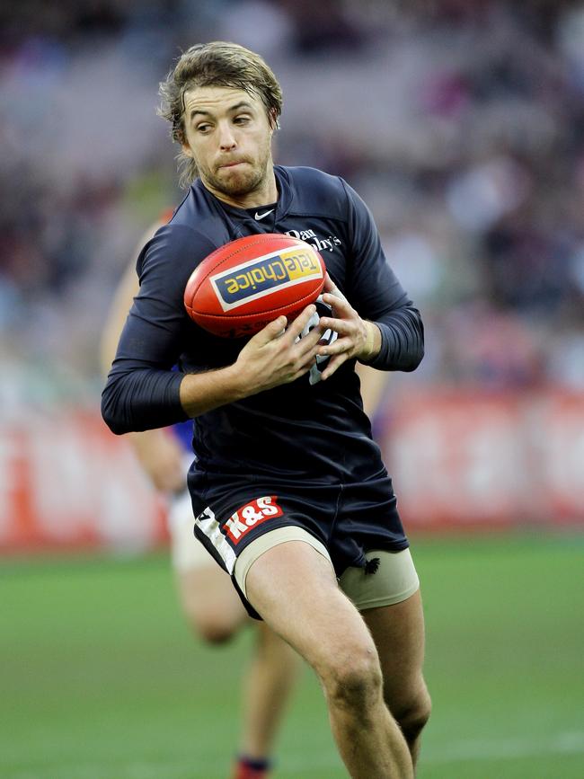 Carlton v Melbourne. MCG. Matthew Lappin in action.