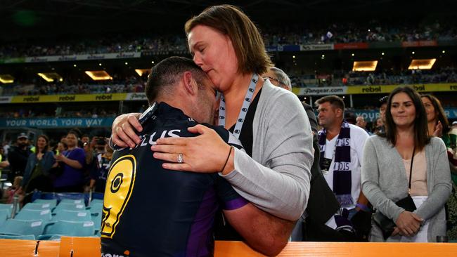 Cameron Smith’s wife Barb was given a gift by the NRL. Picture: Adam Head