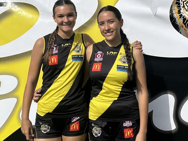 Jessica Williams and Amber Grace-Cullen celebrated 50 games for Redcliffe.