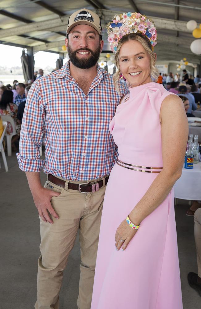 Ben Cameron and Rachael Bell at Warwick Cup race day at Allman Park Racecourse, Saturday, October 14, 2023. Picture: Kevin Farmer