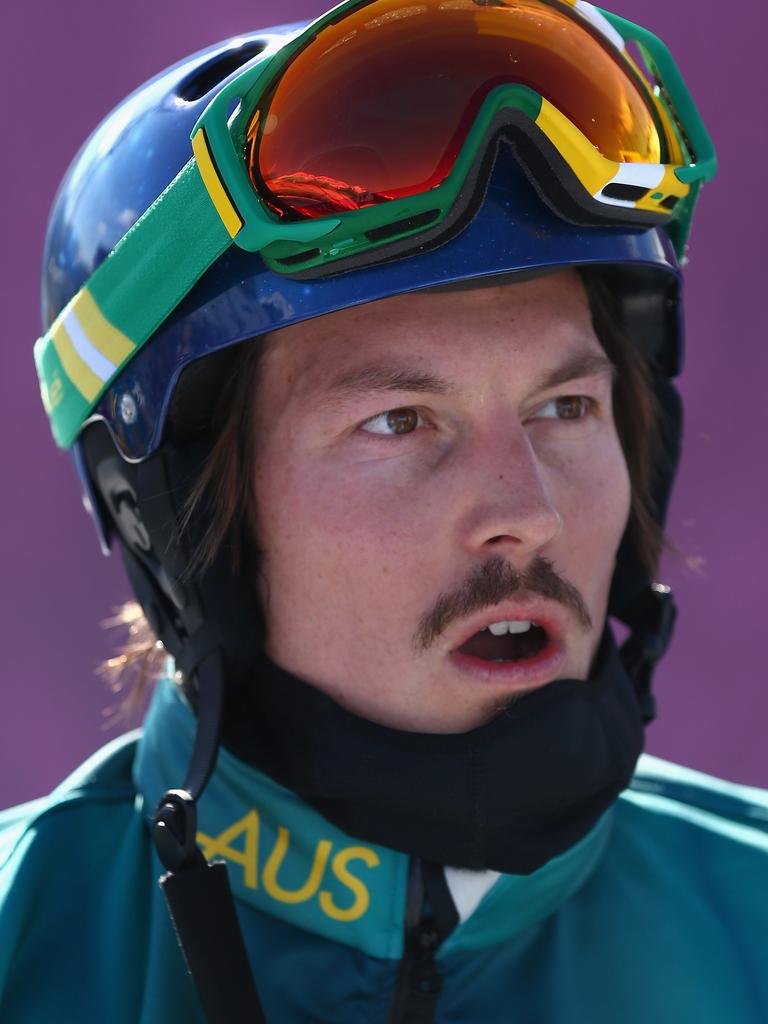 SOCHI, RUSSIA - FEBRUARY 15: Alex Pullin of Australia looks on during a Men's Snowboard Cross practice during day eight of the Sochi 2014 Winter Olympics at Rosa Khutor Extreme Park on February 15, 2014 in Sochi, Russia. (Photo by Cameron Spencer/Getty Images)