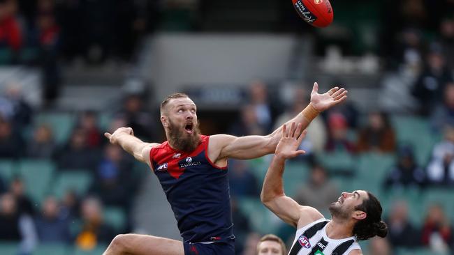 Max Gawn and Brodie Grundy are the two best rucks in the competition. Photo: Michael Willson/AFL Photos via Getty Images.