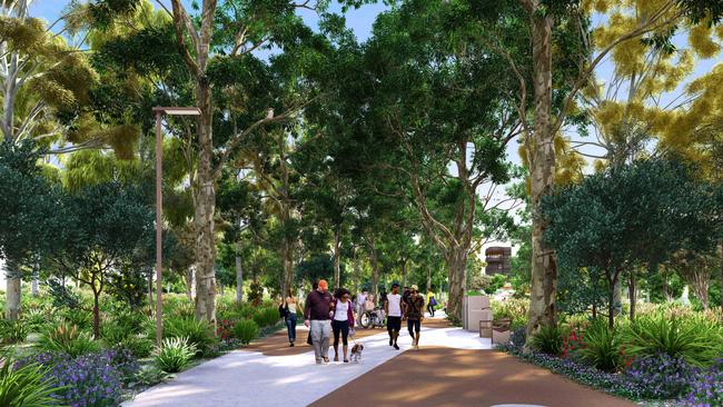 A 2km pedestrian loop connecting to Brisbane Metro will be built as part of the $120 million funding. Image: BCC