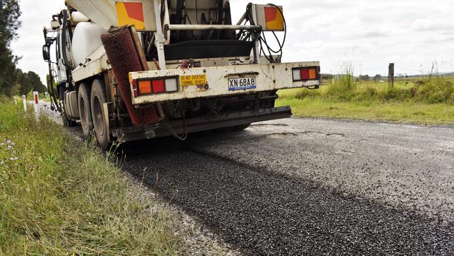 Jet patching of defects on Woodford Dale Rd in January. Picture: Clarence Valley Council