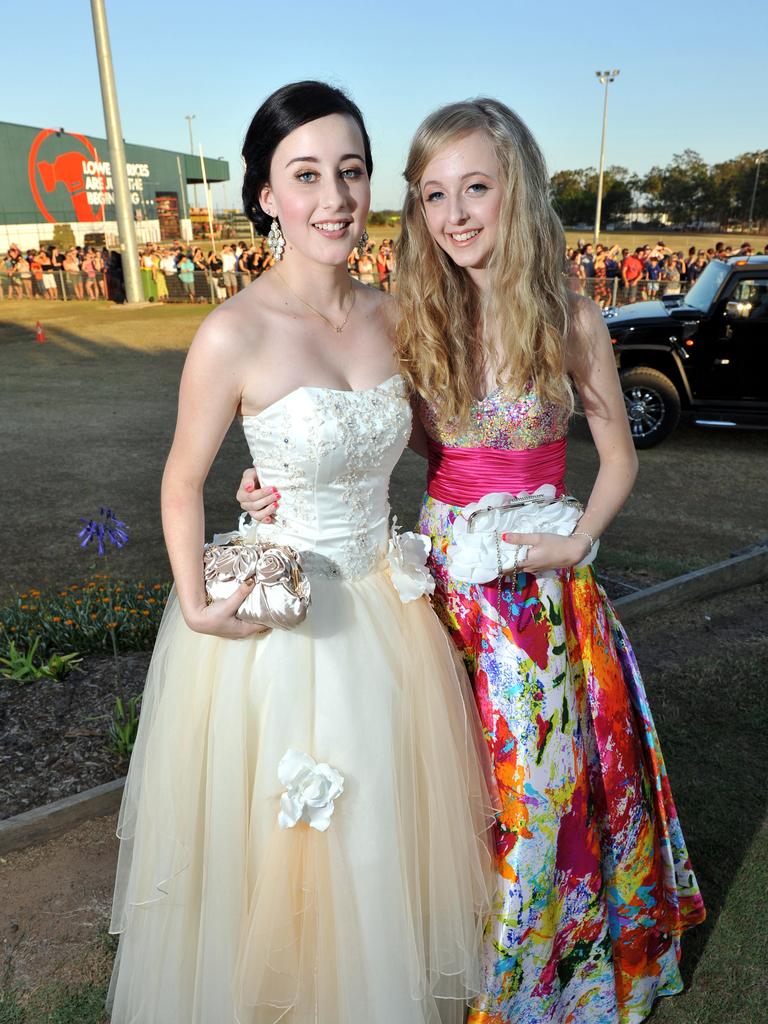 Sallie Kamph and Mikaela Schneiderat the Bundaberg High School Prom. Photo: Scottie Simmonds/NewsMail