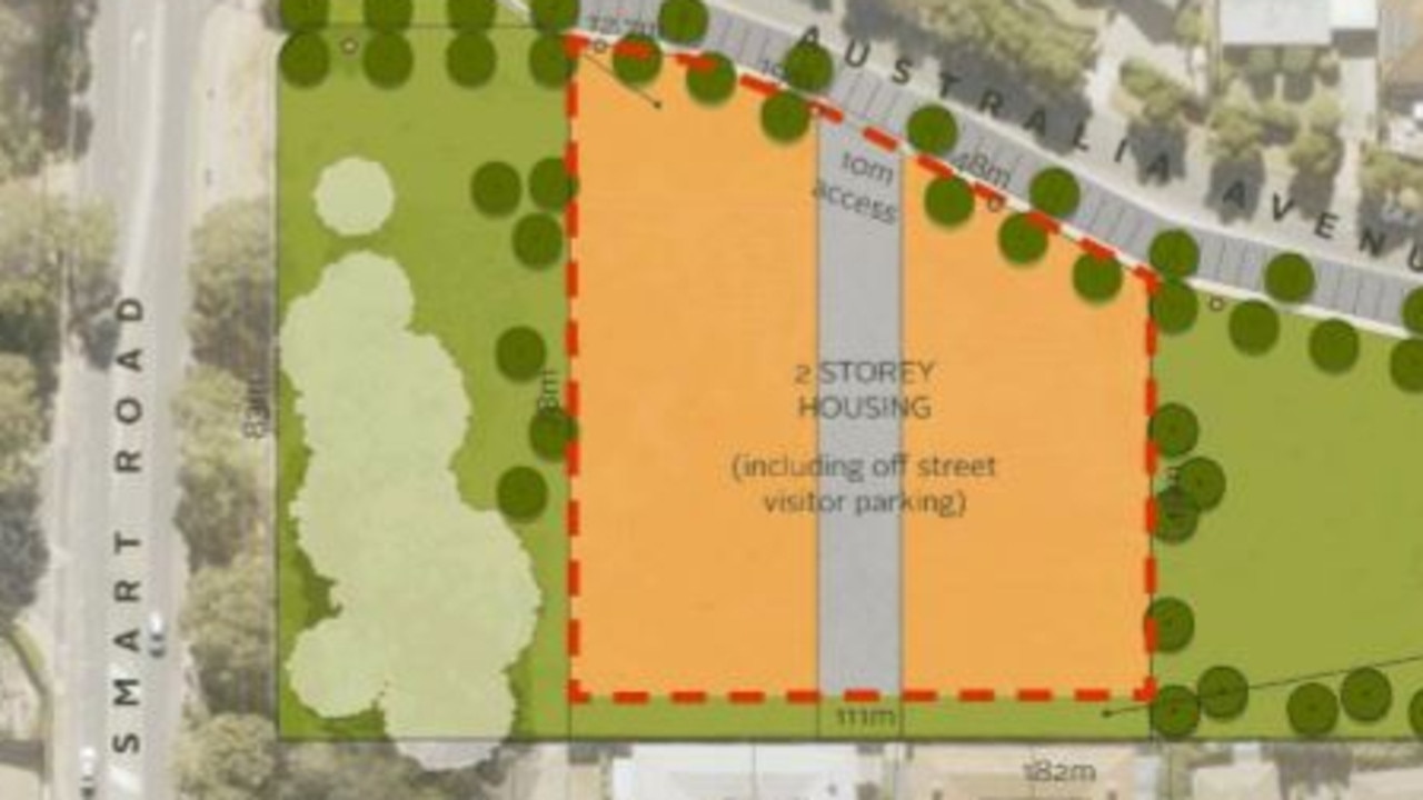 Tea Tree Gully Council have proposed two options for Australia Reserve, both involving 25-35 units. Picture: Tea Tree Gully Council.