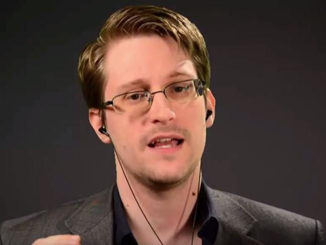 Snowden during a live video conference this morning.