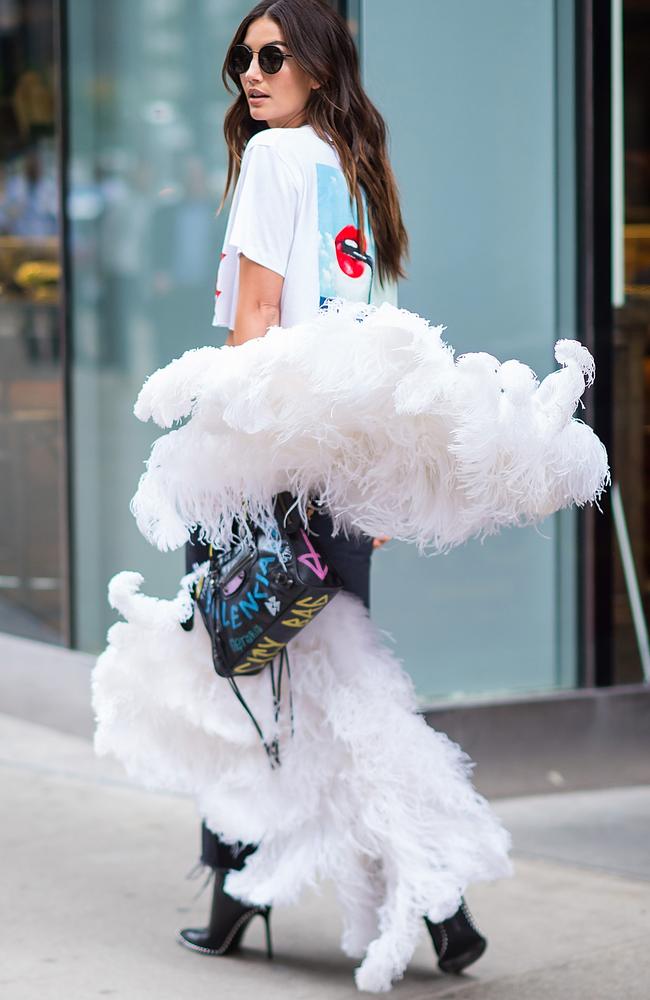 Lily Aldridge, pictured outside VS headquarters in New York, has been preparing for the show since August. Picture: Gotham/GC Images