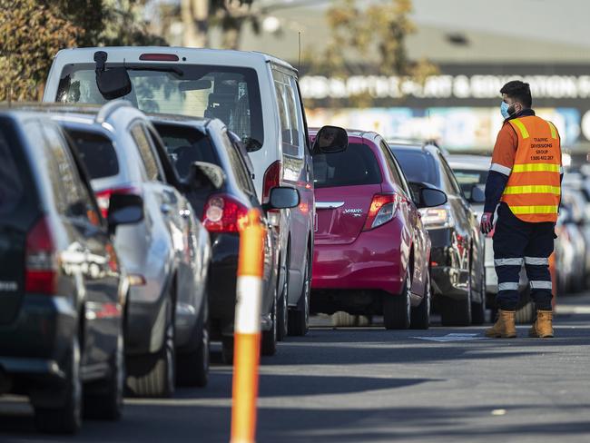 Hopefully massive queues at Covid testing sites are ‘so 2021’. Picture: Getty Images