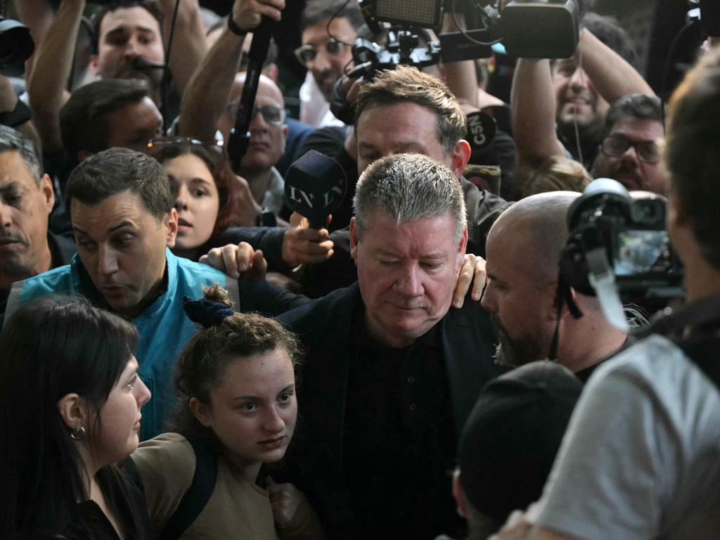 Geoff Payne, the father of One Direction pop singer Liam Payne, arrives to the CasaSur Hotel in Buenos Aires. Picture: AFP