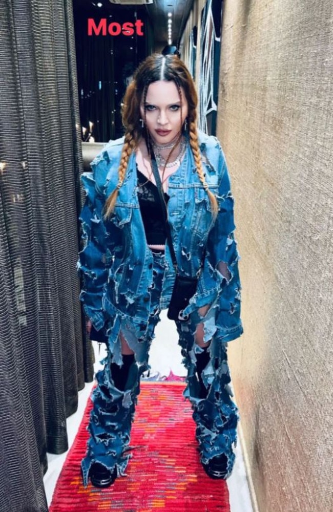 Madonna Rocks Completely Destroyed Denim After Grammys Appearance Drama News Com Au