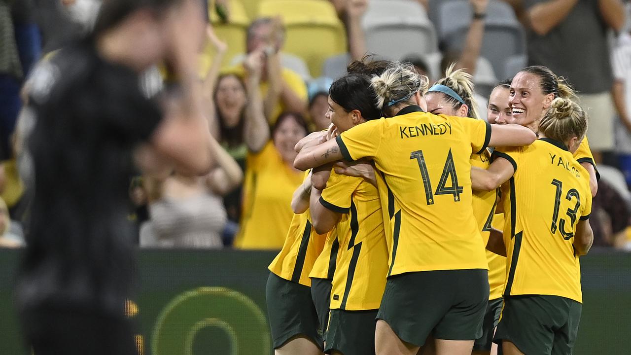 The Matildas can’t even believe it. Photo by Ian Hitchcock/Getty Images