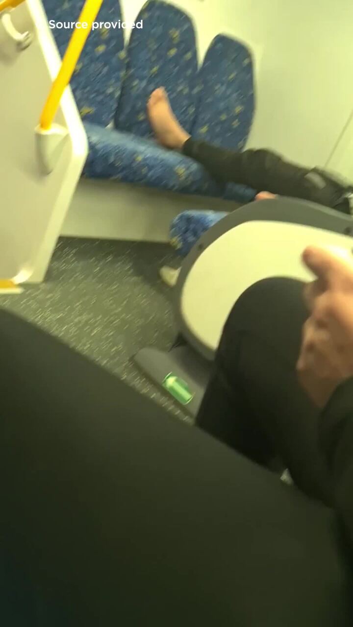 People who put their feet up on the train