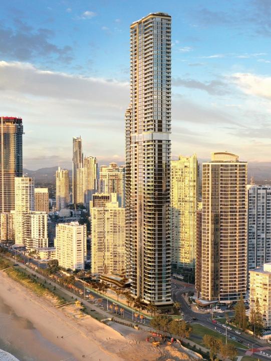 An artist’s impression of Pacific, a twin supertower project proposed for Surfers Paradise on the Gold Coast by Meriton.