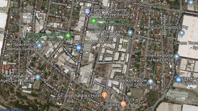 Mr Kaman was arrested at an apartment in Pemberton St, Botany. Picture Google Maps