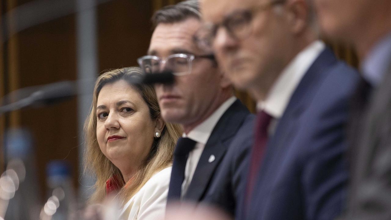 Premier Annastacia Palaszczuk in Canberra on Friday for a National Cabinet meeting. Picture: NCA NewsWire / Gary Ramage