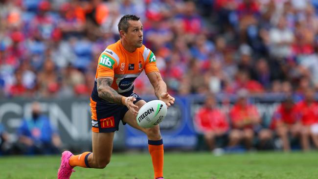 The Knights are set to welcome back Mitchell Pearce from a pec injury. Picture: NRL Photos.