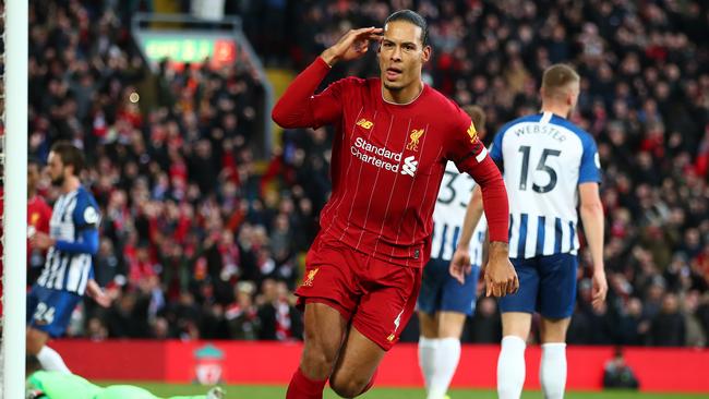 Virgil van Dijk scored both of Liverpool’s goals.