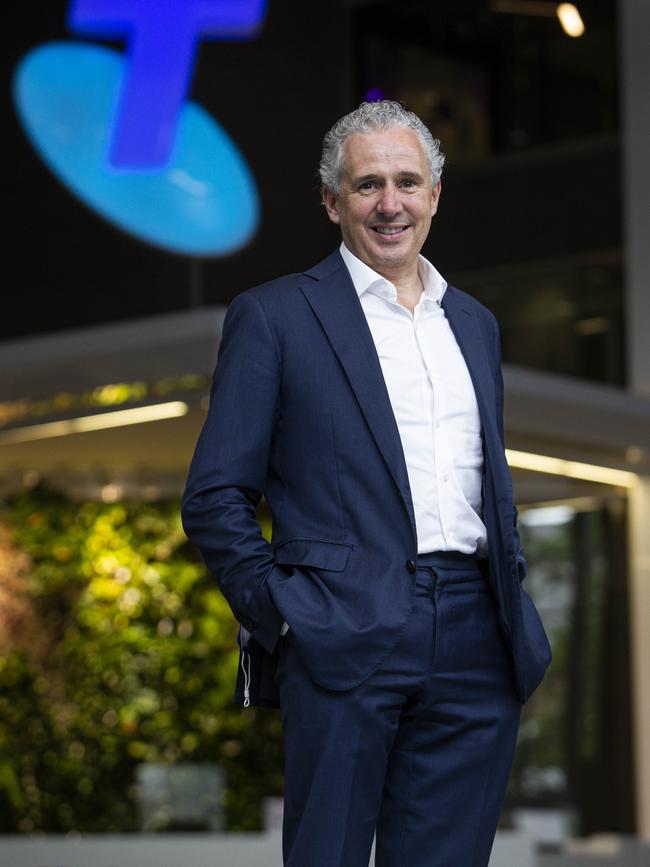 Telstra CEO Andy Penn at the company’s HQ in Melbourne. Picture: Aaron Francis