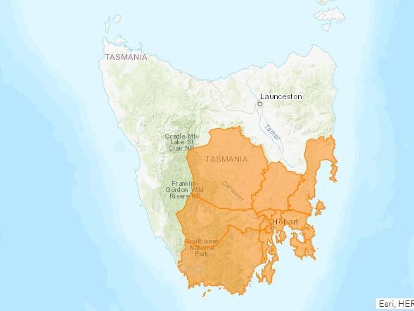 The affected Tasmanian council areas with restrictions until 6pm Friday, October 22.