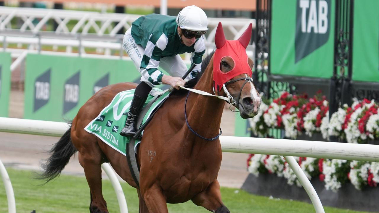 Via Sistina will make her first public appearance in 2025 on Thursday. Picture: Jay Town/Racing Photos via Getty Images