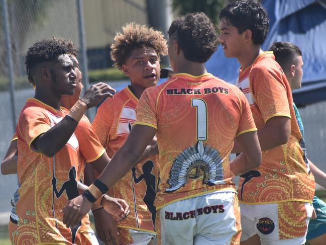 Warba Wangarunya Rugby League Carnival, under-17 boys, Black Boys versus Masada Iosefa and Gary Field Memorial, Saleyards Park, Rockhampton, January 19, 2024.