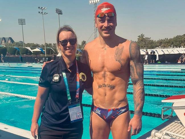 Melanie Marshall with her star pupil Adam Peaty. Picture: Supplied