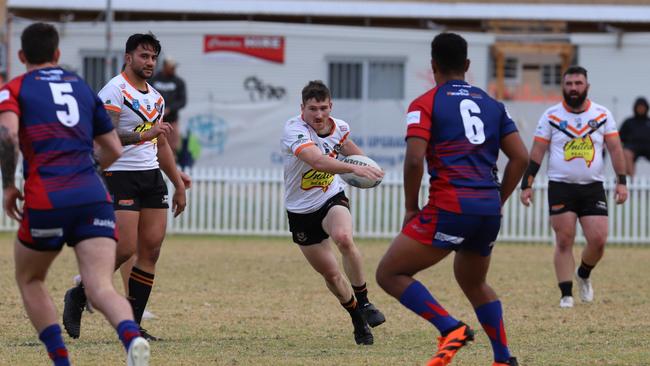 Cody Ral for The Oaks Tigers. Picture: Steve Montgomery