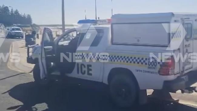 Emergency services raced to the scene of a serious shark attack. Picture: 7 News