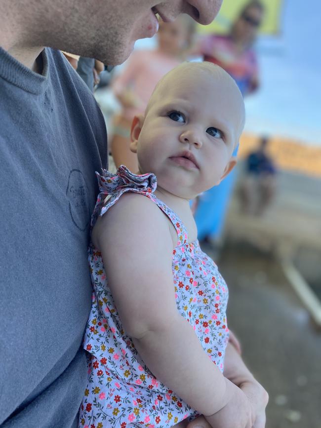 Ava Watson with dad Mathew Watson at Aquascene. Picture: Jade Croft