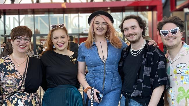 Rod Stewart Concert , Adelaide Entertainment Centre , 21st March 23 .  Trudy Dickson, 59, from Flagstaff Hill , Eliza Dickson 26, from Flagstaff Hill , Fiona Smith, 26, Unley  , Arran Beattie, 25, Glenelg  , Emile Ryjoch, 26, Flagstaff Hill Picture: Agnes Gichuhi