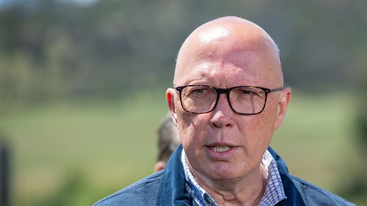 Leader of the Opposition Peter Dutton at Littlewood Berry Farm in Richmond, Tasmania. Picture: NewsWire / Linda Higginson