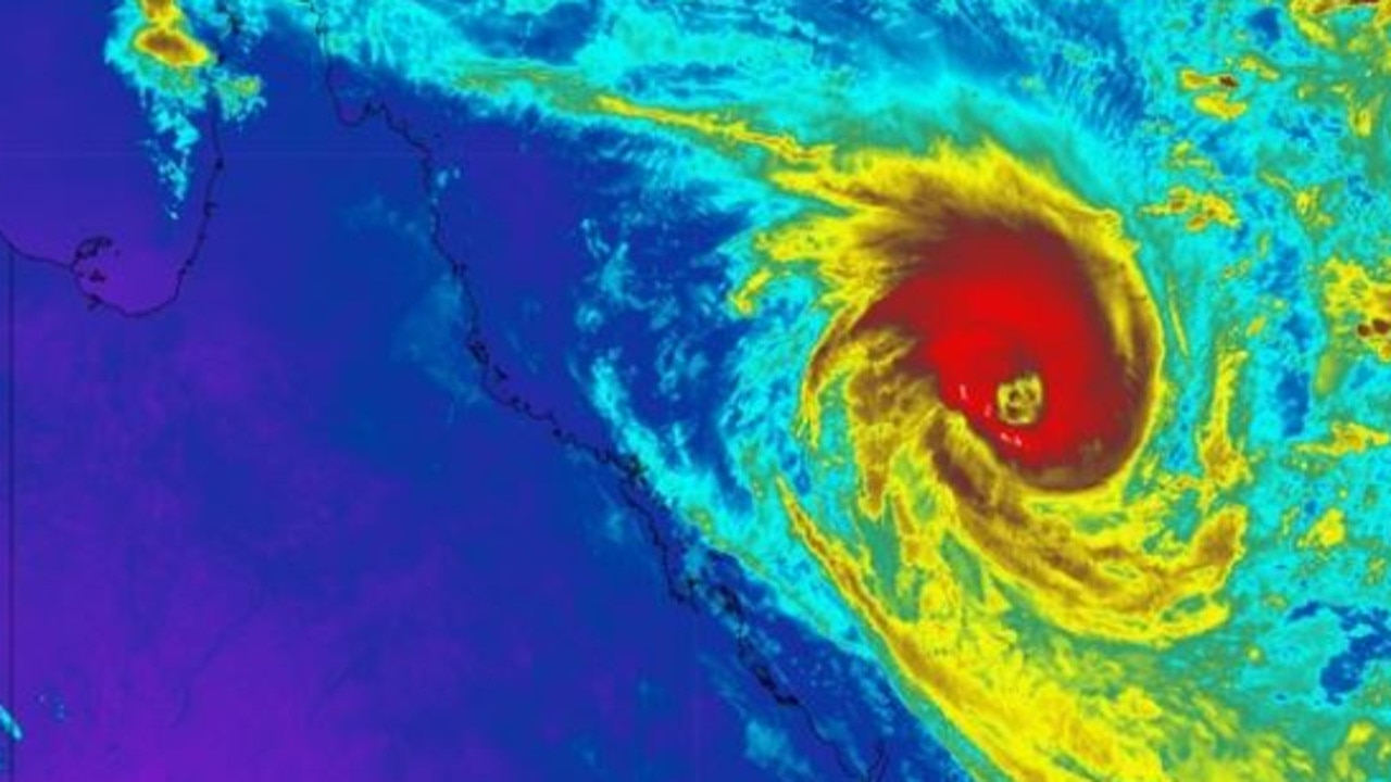 Enhanced infra-red satellite image showing severe Tropical Cyclone Alfred to the east of Queensland. Source: Weatherzone.