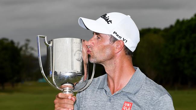 Adam Scott celebrates victory at last year’s PGA Championships. (Photo by Bradley Kanaris/Getty Images)