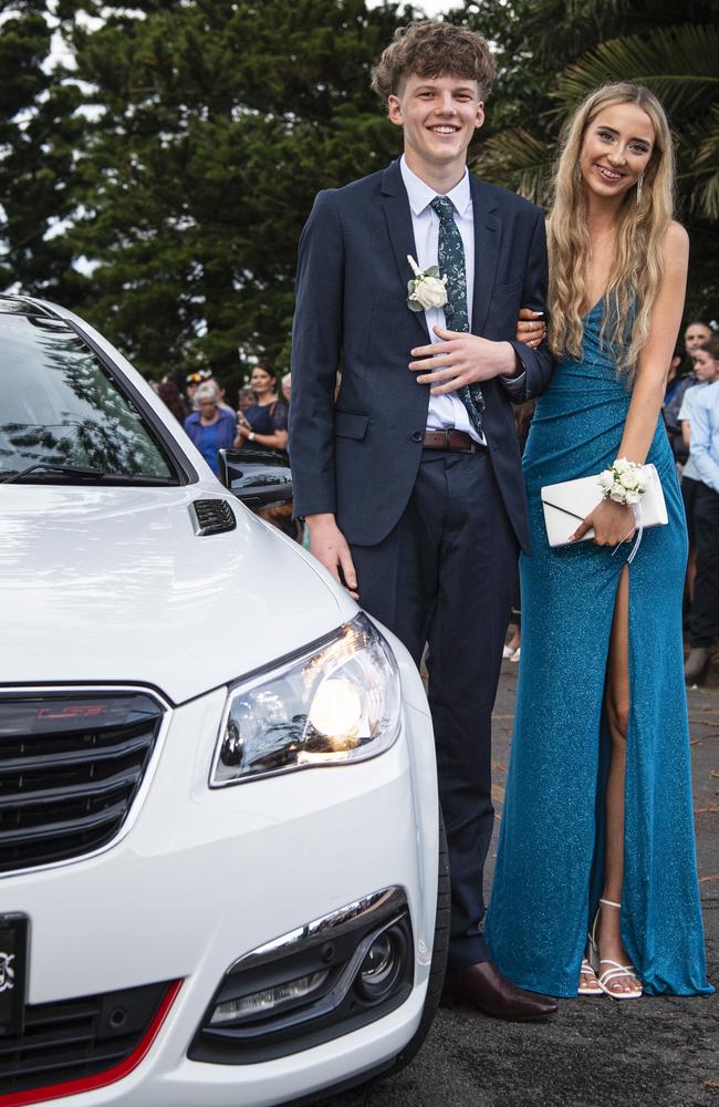 Graduates Matthew Lyons and Mieka Piffero at Toowoomba Christian College formal at Picnic Point, Friday, November 29, 2024. Picture: Kevin Farmer